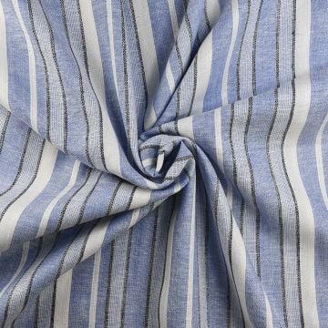 Stripe Linen Viscose Fabric 0003 Denim Blue 142cm