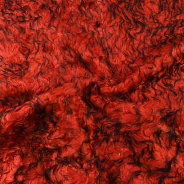 Colour Tip Faux Fur Fabric Design 10 Red Black 150cm