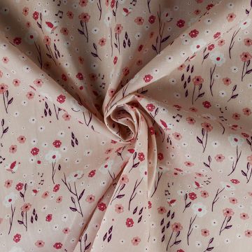 Meadow Polycotton Fabric Pink 110cm