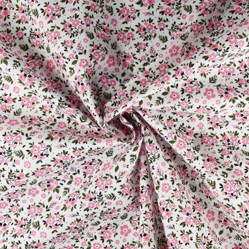 Ditsy Floral Polycotton Fabric Pink 110cm
