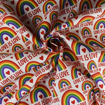 Rainbow Pride Polycotton Fabric Multi 110cm