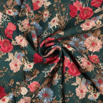 Wild Garden Brushed Cotton Twill fabric  R8505-2 Green 150