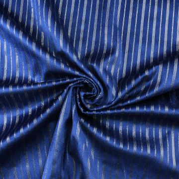Metallic Mini Striped Velvet Fabric Col 2 Blue 150cm