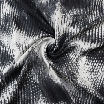 Marbled Animal Viscose Poplin fabric  A811-1 Black 143cm