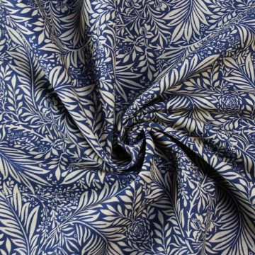 William Morris Larkspur Cotton Fabric Navy 140cm