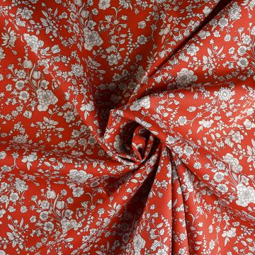Liberty Summer Blooms Tana Lawn Fabric Red 137cm