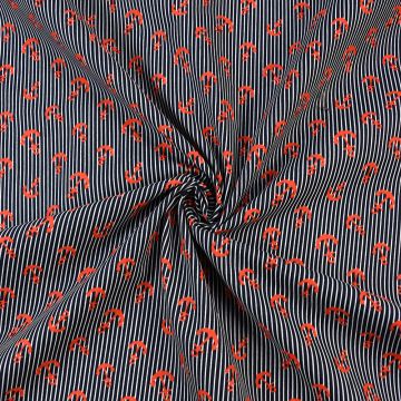 Anchors Cotton Poplin Fabric 015 Red Navy 145cm