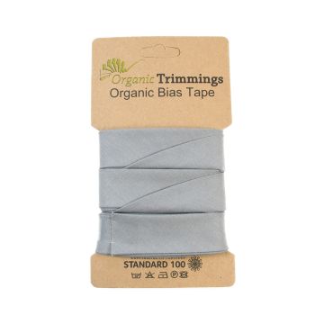 Organic Cotton Poplin Bias Tape Grey 5mt