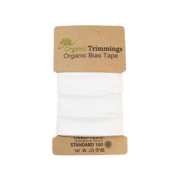 Organic Cotton Poplin Bias Tape White 5mt