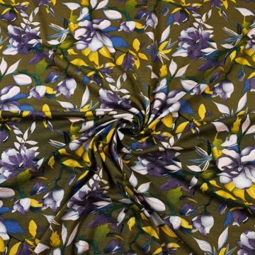Garden Viscose Jersey Fabric Olive 26 150cm
