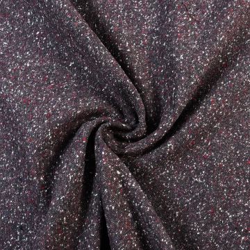 Italian Wool Tweed Weave Fabric Plum 155cm
