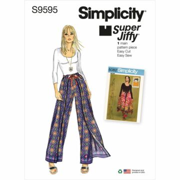 Simplicity Sewing Pattern 9595 (OS) - Misses Wrap Tie Pant skirt One Size