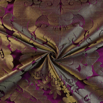 Faux Silk Curtain Fabric 6 Gold 140cm