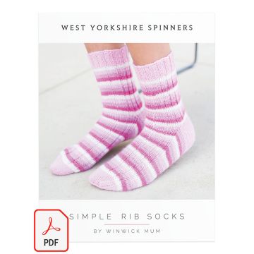 WYS Knitting Pattern Simple Rib Socks Signature 4 Ply  Various