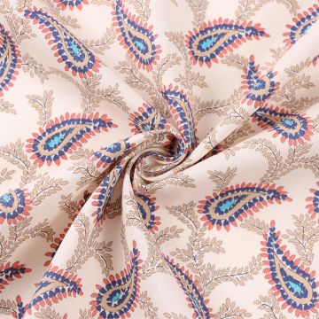 Paisley Cotton Poplin Fabric 4 Light Pink 150cm