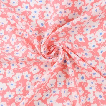 Small Flower Viscose Poplin Fabric 1 Pink 150cm