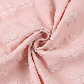 Clover Textured Poly Spandex Fabric  Pink Pink 150cm