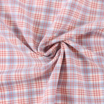 Viscose Blend Woven Check Fabric 1 Pink 150cm