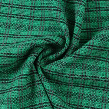 Basket Weave Poly Viscose Stetch Fabric  Green Green 150cm