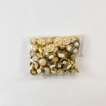 Bag of Mixed Buttons Clicked Pearl Approx150-200pcs