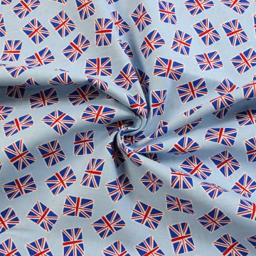 UK Flag Cotton Fabric Blue 110cm