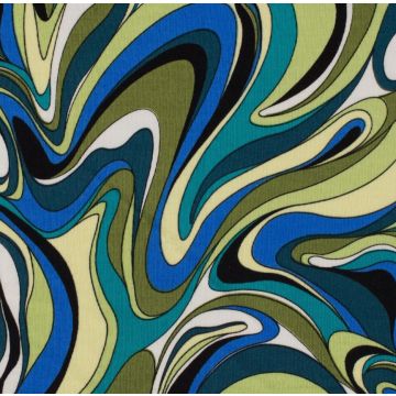 Swirl Viscose Jersey Fabric 970 Green 150cm