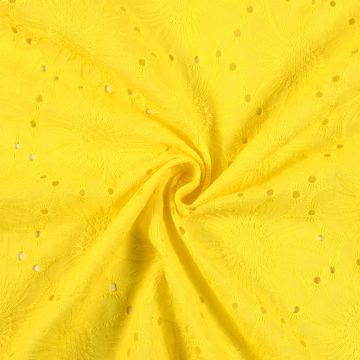 Sunflower Embroidered Cotton Fabric 830 Yellow 135cm
