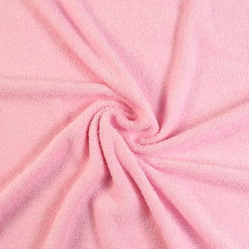 Stretch Towelling 100% Polyester Fabric Light Pink 150cm
