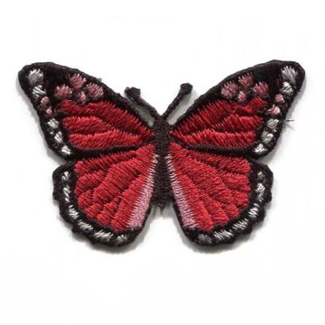 Habico Butterfly Iron On Motif Red 50mm x 30mm