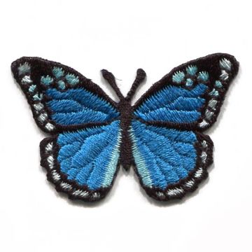 Habico Butterfly Iron On Motif Blue 50mm x 30mm