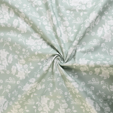 Simplicity Vintage Sewing Floral 100% Cotton Fabric Green 110cm