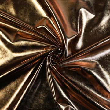 Polyester Spandex Stretch Jersey Foil Fabric Copper 147cm
