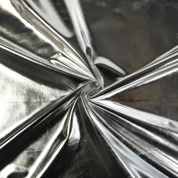 Polyester Spandex Stretch Jersey Foil Fabric Pewter 147cm