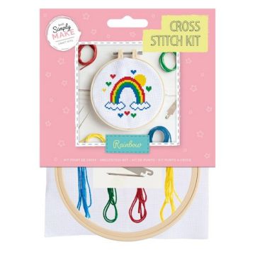 Simply Make Cross Stitch Boho Rainbow Kit Multi 20cm x 15cm