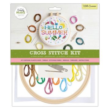 Simply Make Cross Stitch Hello Summer Kit Multi 24cm x 23cm