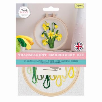 Simply Make Daffodil Embroidery Kit Multi 20cm x 15cm