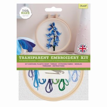 Simply Make Bluebell Embroidery Kit Multi 20cm x 15cm