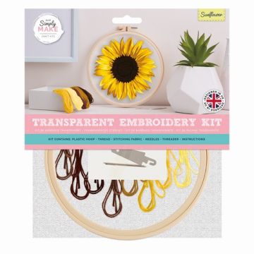 Simply Make Sunflower Embroidery Kit Multi 24cm x 23cm