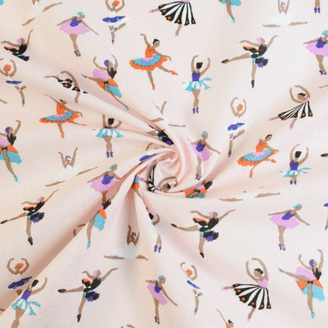 Dancer Cotton Print Fabric Pink 150cm