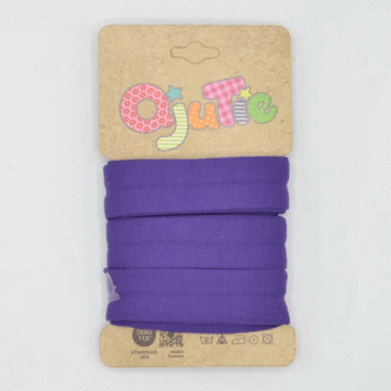 3 Metre Card of Cotton Jersey Bias Tape Purple 20mm x 3mtr