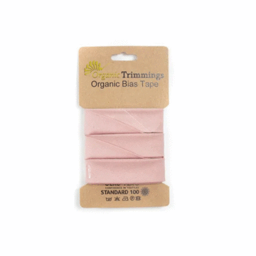 5 Metre Card of Organic Cotton Poplin Bias Tape Powder 20mm x 5mtr