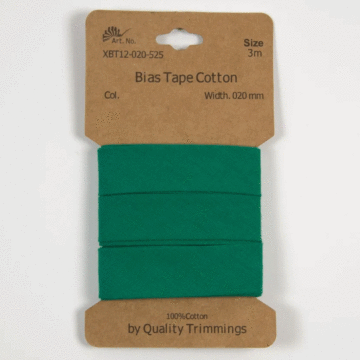 3 Metre Card of Cotton Bias Tape Grass 20mm x 3mtr