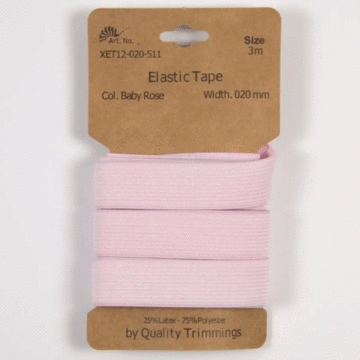 3 Metre Card of Cotton Bias Tape Baby Rose 20mm x 3mtr