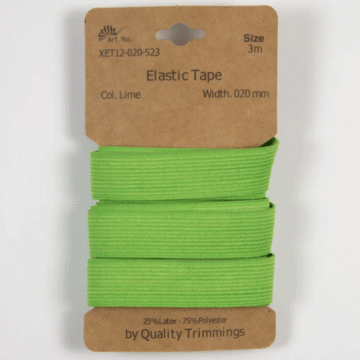 3 Metre Card of Cotton Bias Tape Lime 20mm x 3mtr