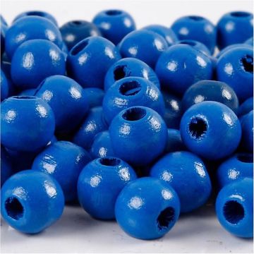 Pack of Wooden Beads Blue 20g x 10mm x 70pcs