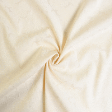 Embossed Cotton Polyester Spandex Jacquard Fabric Ivory 148cm