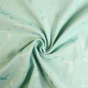 Embossed Cotton Polyester Spandex Jacquard Fabric Mint 148cm