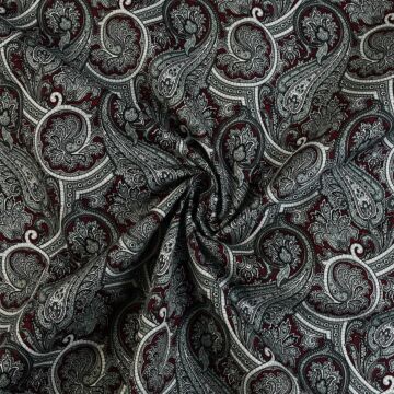 Paisley Cotton Poplin Fabric 4 Red 112cm