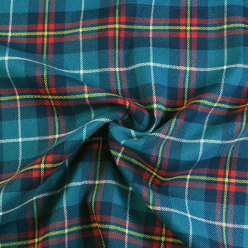 Tartan Polyester Viscose Spandex Fabric Red Green 145cm