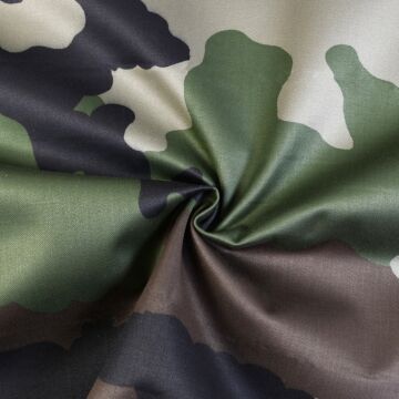 Camouflage Waterproof Cotton Polyester Fabric Green 150cm